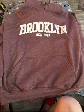 Brooklyn New York Maroon Pullover Hoodie